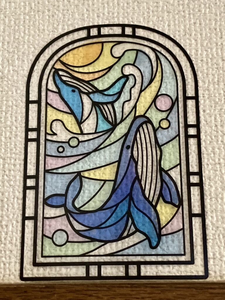 大人のステンドグラス風シール塗り絵