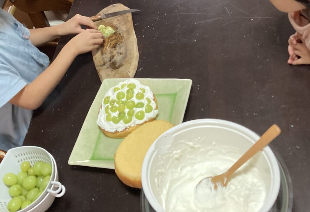 6歳息子ケーキ作り