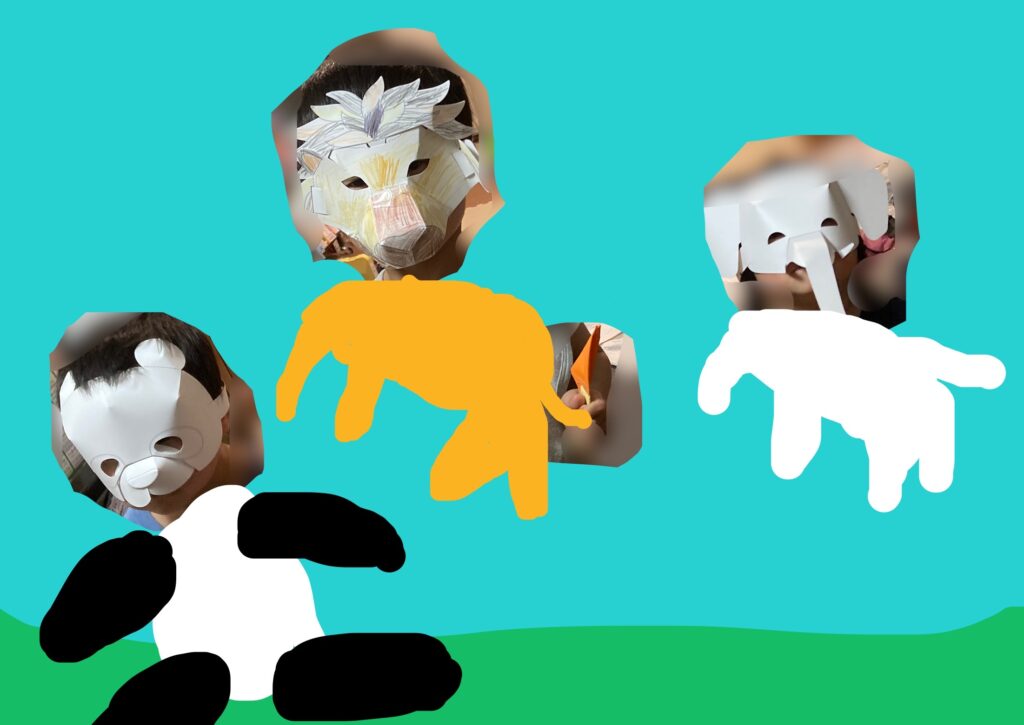 ダイソー「工作 おめんぬりえ 動物」