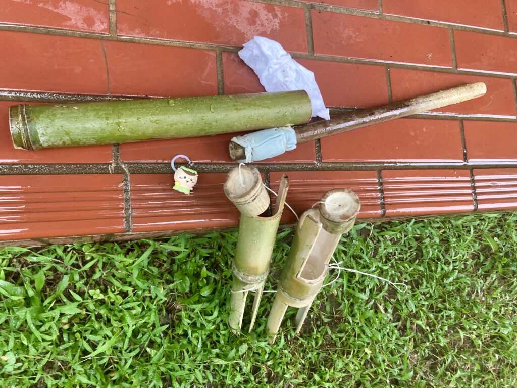 竹　水鉄砲&けん玉